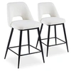 Image de Lot de 2 chaise de bar menzzo H. 92.5 cm non pliable en metal interieur beige