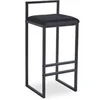 Image de Tabouret de Bar Velours "Dakota" 80cm Noir