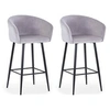 Image de Lot de 2 chaise de bar menzzo interieur non pliable H. 106 cm en metal gris