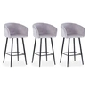 Image de Lot de 3 Chaises de Bar en Velours "Kandi" 106cm Argent