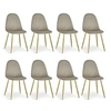 Image de Lot de 8 Chaises en Velours "Waynor" 88cm Taupe