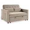 Image de Canape droit menzzo 2 places en velours beige 94 x 133 x 87 cm