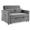 Image de Canape droit menzzo 2 places en velours gris 133 x 133 x 87 cm