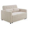 Image de Canape droit menzzo 2 places en tissu beige 94 x 133 x 87 cm