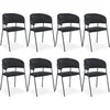 Image de Lot de 8 chaise paris prix interieur non pliable H. 79 cm en metal noir