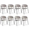 Image de Lot de 8 chaise paris prix interieur non pliable en metal H. 79 cm marron