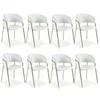 Image de Lot de 8 chaise de bureau menzzo H. 79 cm non pliable interieur en metal beige