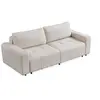 Image de Canape droit menzzo 3 places en tissu beige 101 x 239 x 90 cm