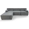 Image de Canape droit en.casa 3 places en velours gris 172 x 258 x 68 cm