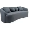 Image de Canape droit menzzo 4 places en tissu gris 82 x 216 x 68 cm