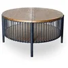 Image de Table Basse Avec Rangement "Bertha" 84cm Naturel & Noir