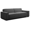 Image de Canape dangle droit fixe menzzo grace 3 places en tissu bouclette gris