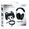 Image de Pack Starter Casque Gaming pour PS5 Noir et Blanc + Coque de manette en silicone + Appui-pouce