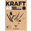 Image de Bloc collé de 100 feuilles A5 Kraft Brun