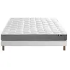 Image de Ensemble Matelas accueil mémoire de forme MAM AZUR + Sommier - Dimensions - 140 x 190 cm, Sommier - Blanc