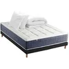 Image de Pack Matelas Ressort 7 zones + Mémoire de forme + Sommier KING STYLE + couette + oreillers Fabriqué en France 140 x 190 cm, Sommier Noir