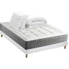 Image de Pack Matelas Ressort 7 zones + Sommier + couette + oreillers Fabriqué en France MAX 160 x 200 , Sommier Blanc