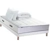 Image de Pack matelas Ressort 7 zones + sommier + oreiller + couette FABRICATION FRANCAISE 140 x 190 cm, Sommier Blanc