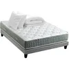 Image de Pack matelas Ressort 7 zones HYGGE + Sommier + couette + oreillers Fabriqué en France 140 x 190 cm, Sommier Gris chiné