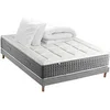 Image de Pack Matelas Ressort 7 zones + Sommier + couette + oreillers Fabriqué en France MAX 160 x 200 , Sommier Gris chiné