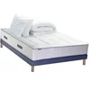 Image de Pack matelas Ressort 7 zones + sommier + oreiller + couette FABRICATION FRANCAISE 140 x 190 cm, Sommier Bleu denim