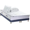 Image de Pack matelas Ressort 7 zones + sommier + oreiller + couette FABRICATION FRANCAISE 2x90 x 200 cm, Sommier Bleu denim