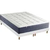 Image de Ensemble Matelas Ressort 7 zones + Mémoire de forme + Sommier KING STYLE Fabriqué en France 2x90 x 200 cm, Sommier Blanc