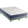 Image de Ensemble Matelas Ressort 7 zones + Mémoire de forme + Sommier KING STYLE Fabriqué en France 2x80 x 200 cm, Sommier Vert celadon