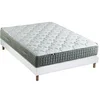 Image de Ensemble + matelas Ressort 7 zones Face Hiver/Eté différente HYGGE Fabriqué en France 160 x 200 cm, Sommier Blanc