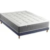 Image de Ensemble Matelas Ressort 7 zones + Sommier Fabriqué en France MAX 140 x 190 , Sommier Bleu denim