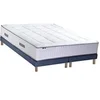 Image de Ensemble matelas Ressorts 7 zones cm + sommier PALACIO 2 FABRICATION FRANCAISE 2x80 x 200 cm, Sommier Bleu denim