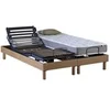 Image de Lit simple idliterie 80x200 en bois matelas sommier tete de lit - sommier a lattes chene clair