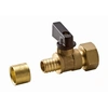 Image de Mini vanne 1/4 tour à glissement sur tube PER - Ø 12 mm à visser femelle écrou libre F1/2' (15x21) Bague en laiton - 2121-1512L1