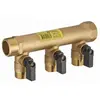 Image de Collecteur à vannes 1/4 tour monobloc mâle femelle MF3/4' (20x27), 3 départs vannes mâle M1/2' (15x21) Entraxe 50 mm - 2020M-153ET