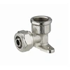 Image de Coude applique à compression pour tube multicouche - Ø 16 mm à visser femelle F1/2' (15x21) 2 trous pour fixation au mur - 3990-1516L1