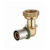Image de Coude à sertir profil TH pour tube PER - Ø 16 mm à visser femelle écrou libre F1/2' (15x21) Bague à sertir en inox - 3789-1516L1