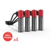 Image de Lot de 4 Piles AAA / LR03 Li-ion 1.5V rechargeables par USB-C avec câble multi USB - 520302   Thomson