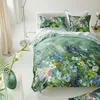 Image de Housse de Couette imprimée en Satin de Coton, Gladys Blossom, 140 x 200 cm, Designers Guild, Vert Moyen en occasion ou reconditionné