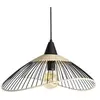 Image de Suspension 1x e27 rotin noir/naturel Kasteli, D.45 cm