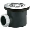 Image de Drain de douche avec grille en acier inoxydable Valentin noir/chromé 90mm