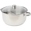 Image de Crealys 502386, Faitout en acier inoxydable 8 litres diam. 28 cm - avec couvercle vapeur en verre - tous feux dont induction, Métallique en occasion ou reconditionné