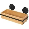 Image de Etagère à ventouse petite bambou naturel métal Noir
