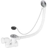 Image de Wirquin SP5502 Ensemble complet vidage de baignoire L500 mm avec siphon orientable Ø40 et bonde à bouchon, blanc et chromé en occasion ou reconditionné