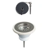 Image de Bonde à bouchon pour évier 1 bac D60 sans trop-plein grille inox