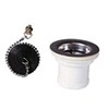Image de Bonde d'évier 50 mm grille inox sans trop-plein bouchon à chainette