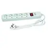 Image de Bloc blanc 5 prises 2 Pôles + terre + 2 ports USB - Avec interrupteur
