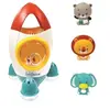 Image de Jeu de bain fusée avec 3 animaux souples - pour enfants de 18 mois et plus - jets d'eau tournants