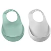 Image de BÉABA, Lot 2 Bavoirs Bébé en Silicone Imperméable, Tour cou ajustable, Large poche rattrape aliments, Souple, Léger, Ultra doux, Facile à nettoyer, Vert Sauge & Light Mist en occasion ou reconditionné
