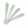 Image de Lot de 4 cuillères 1er âge silicone Gris velours/Vert sauge