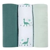 Image de Lot de 3 langes en coton Jurassique/Vert